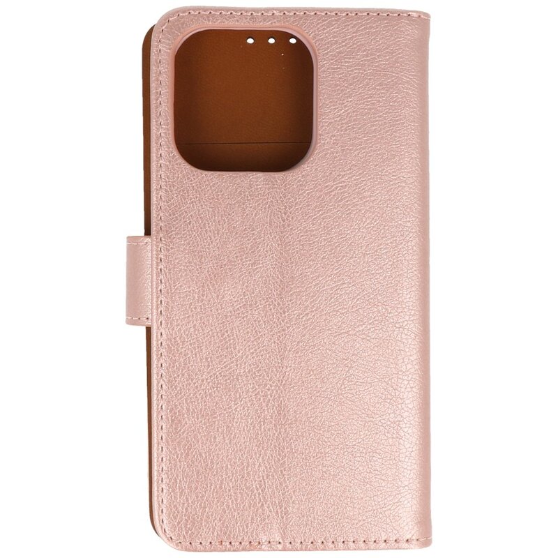 Bookstyle Wallet Cases Cover for iPhone 16 Pro Max Rose Gold