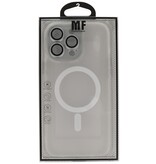 Mat-Transparent met Camera Beschermer Magsafe Case voor iPhone 15 Pro Wit