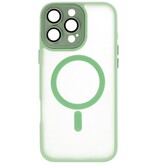 Mat-Transparent met Camera Beschermer Magsafe Case voor iPhone 15 Pro Groen