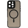 Matte-Transparent with Camera Protector Magsafe Case for iPhone 15 Pro Max Black