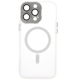 Mattransparent Magsafe-cover med kamerabeskytter til iPhone 15 Pro Max, hvidt