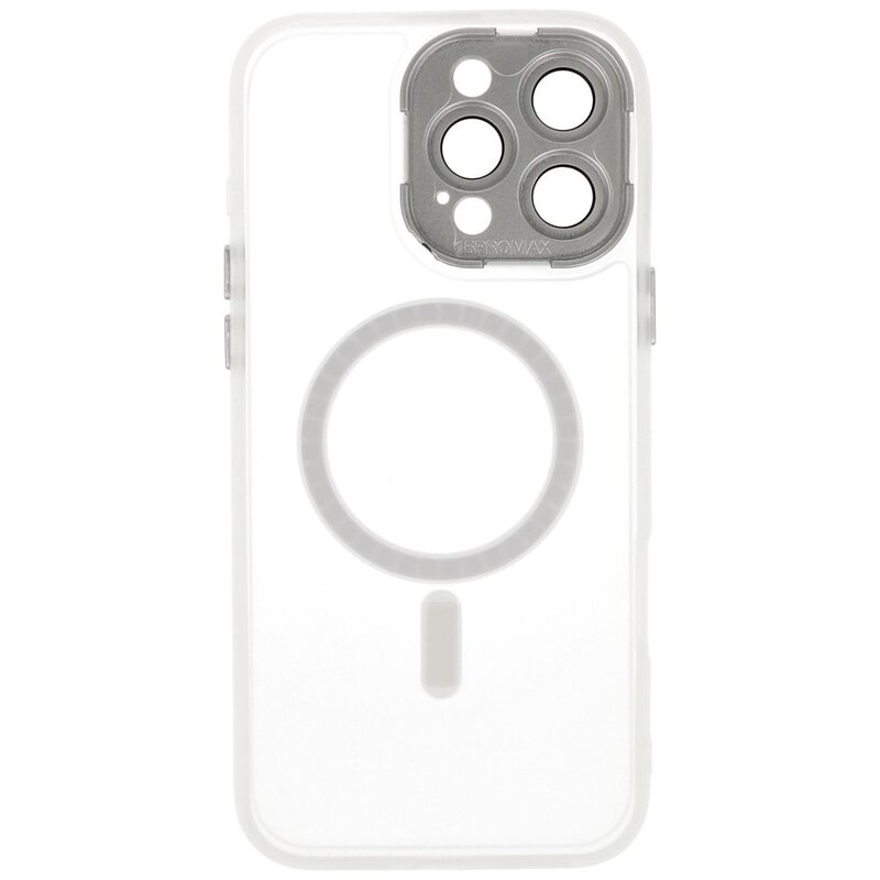 Matt-transparente MagSafe-Hülle mit Kameraschutz für iPhone 15 Pro Max, Weiß