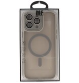 Funda MagSafe mate transparente con protector de cámara para iPhone 15 Pro Max, color gris