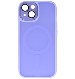 Mat-Transparent met Camera Beschermer Magsafe Case voor iPhone 15 Paars