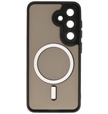 Matt-Transparent mit Kameraschutz Magsafe Case für Samsung Galaxy S24 Schwarz