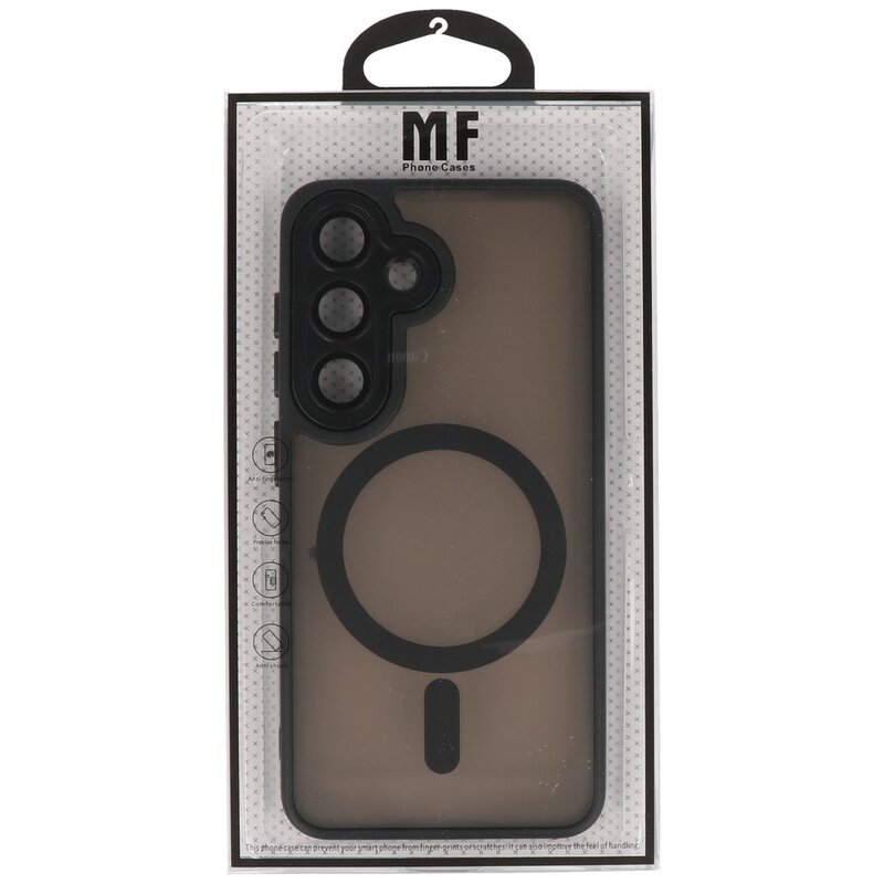 Matte-Transparent with Camera Protector Magsafe Case for Samsung Galaxy S24 Black