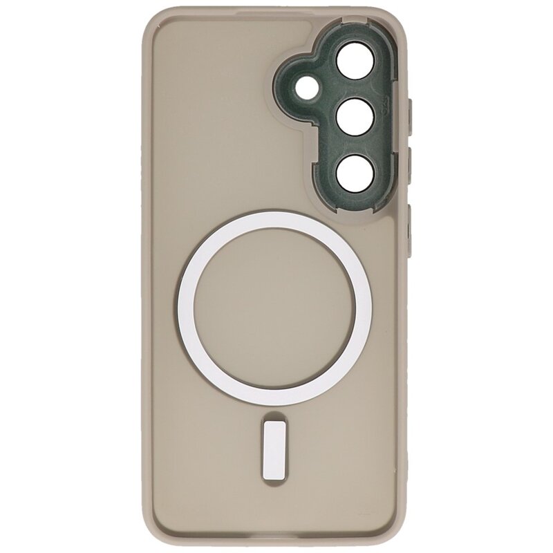 Matte-Transparent with Camera Protector Magsafe Case for Samsung Galaxy S24 Gray