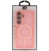 Funda Magsafe Transparente Mate con Protector de Cámara para Samsung Galaxy S24 Rosa