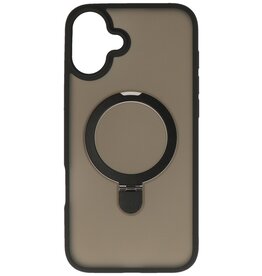 Magsafe Matt Transparent – Kameraschutzhülle mit Standfunktion für iPhone 16 Schwarz