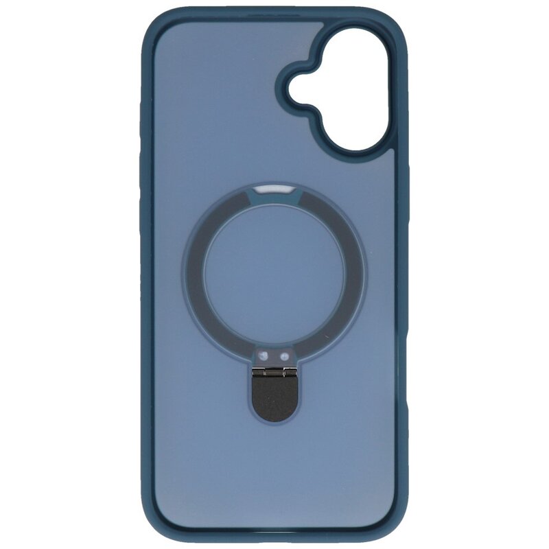 Magsafe Mat Transparant - Camera Beschermer Case met Staande Functie voor iPhone 16 Blauw
