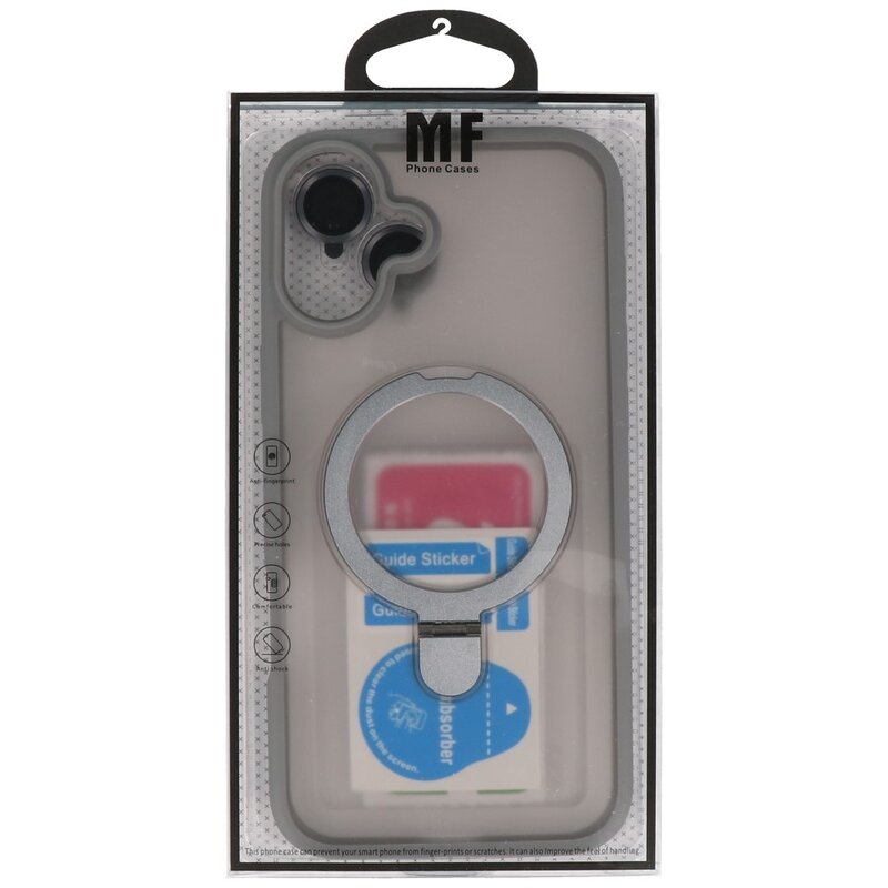 Magsafe Matt Trasparente - Custodia protettiva per fotocamera con funzione di supporto per iPhone 16 grigia