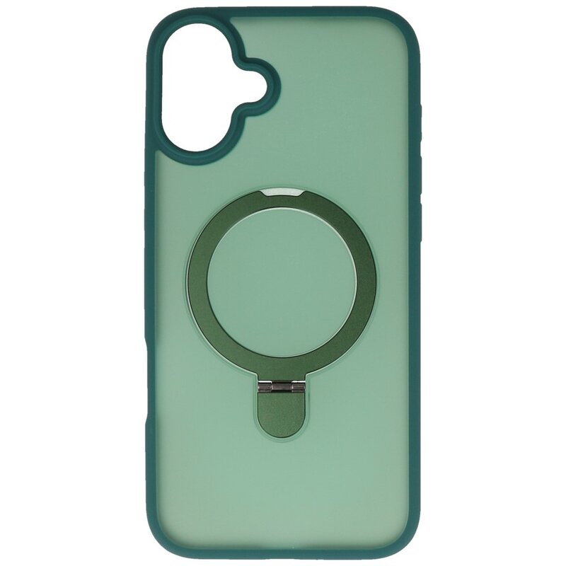 Magsafe Matte Transparent - Camera Protector Case with Standing Function for iPhone 16 Dark Green