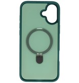Magsafe Matte Transparent - Camera Protector Case with Standing Function for iPhone 16 Dark Green