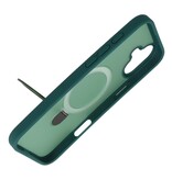 Magsafe Matte Transparent - Camera Protector Case with Standing Function for iPhone 16 Dark Green