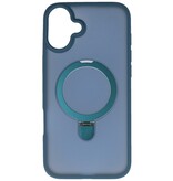 Magsafe Matte Transparent - Camera Protector Case with Standing Function for iPhone 16 Plus Blue