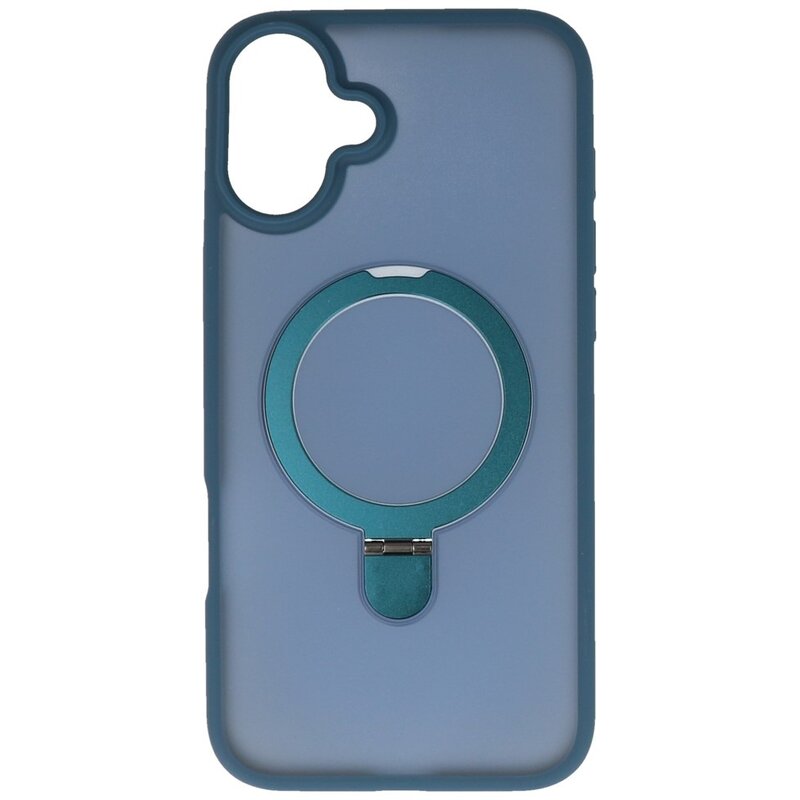 Coque Magsafe Matte Transparente avec protection d'appareil photo et fonction support pour iPhone 16 Plus Bleue