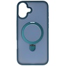 Magsafe Matte Transparent - Camera Protector Case with Standing Function for iPhone 16 Plus Blue