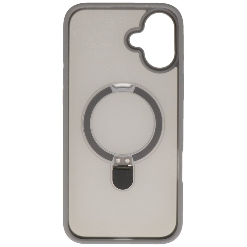 Magsafe Matt Transparent - Custodia protettiva per fotocamera con funzione di supporto per iPhone 16 Plus grigia