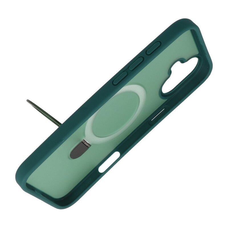 Magsafe Matte Transparente - Funda protectora de cámara con función de soporte para iPhone 16 Plus Verde oscuro