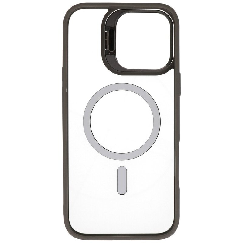 Funda protectora transparente MagSafe para cámara con función de soporte para iPhone 16 Plus, color gris