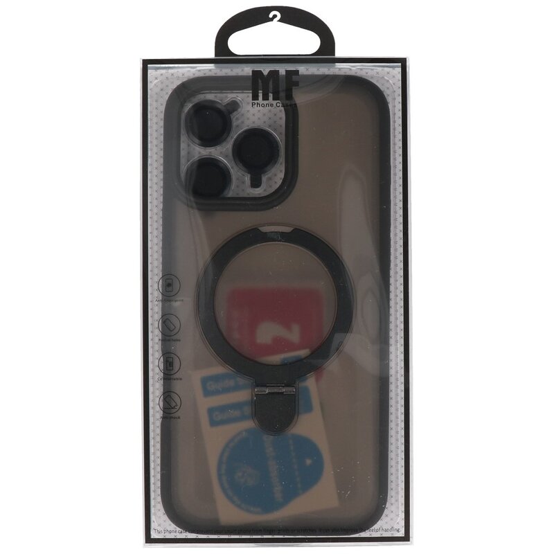 Magsafe Matte Transparent - Custodia protettiva per fotocamera con funzione di supporto per iPhone 16 Pro nera