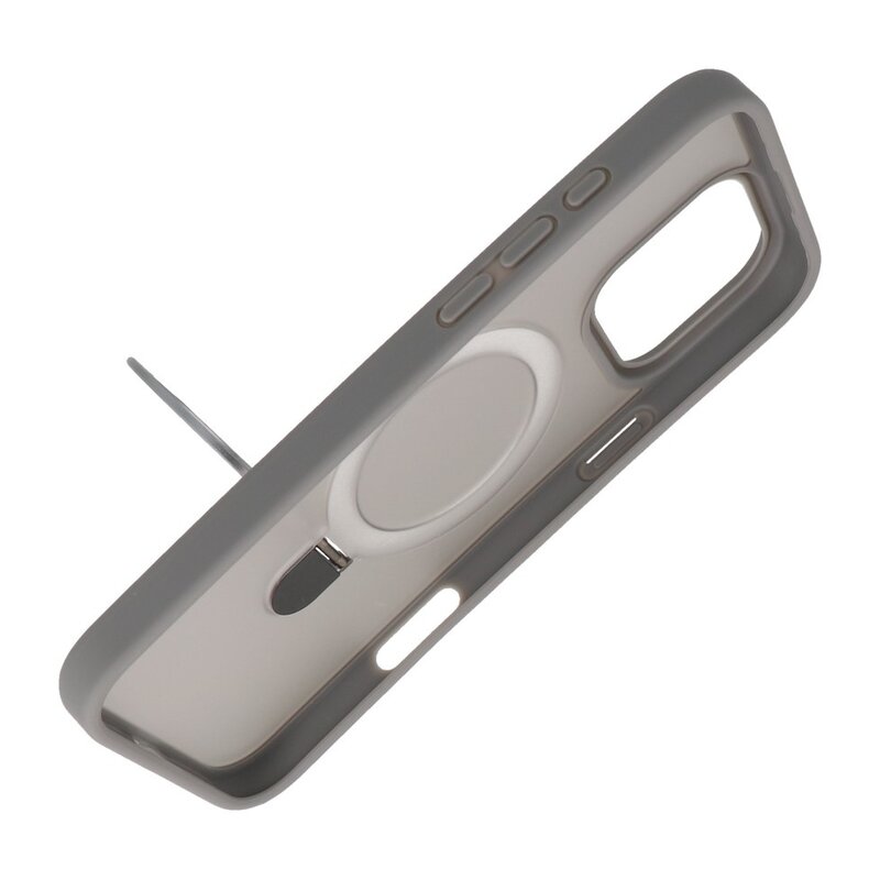 Magsafe Matte Transparent – Kameraschutzhülle mit Standfunktion für iPhone 16 Pro, Grau