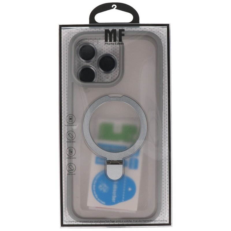 Magsafe Matte Transparent - Camera Protector Case with Standing Function for iPhone 16 Pro Gray
