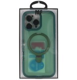 Magsafe Matte Transparente - Funda protectora de cámara con función de soporte para iPhone 16 Pro Verde oscuro