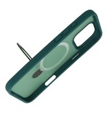 Magsafe Matt Transparent - Étui de protection pour appareil photo avec fonction support pour iPhone 16 Pro Vert foncé