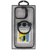 Étui Magsafe Transparent avec protection pour appareil photo et fonction support pour iPhone 16 Pro Noir