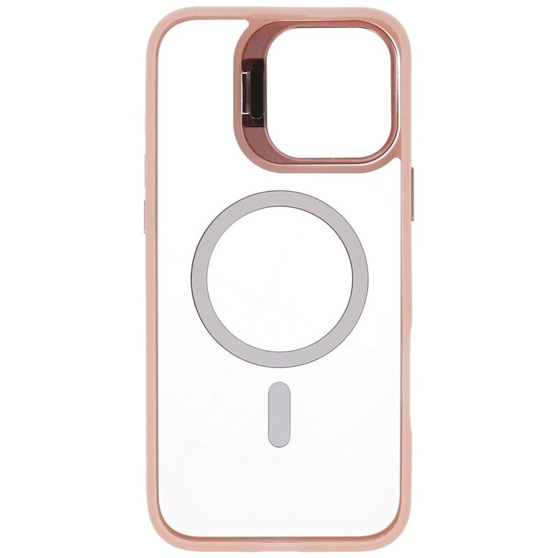 Magsafe Transparente - Funda Protectora de Cámara con Función de Pie para iPhone 16 Pro Rosa