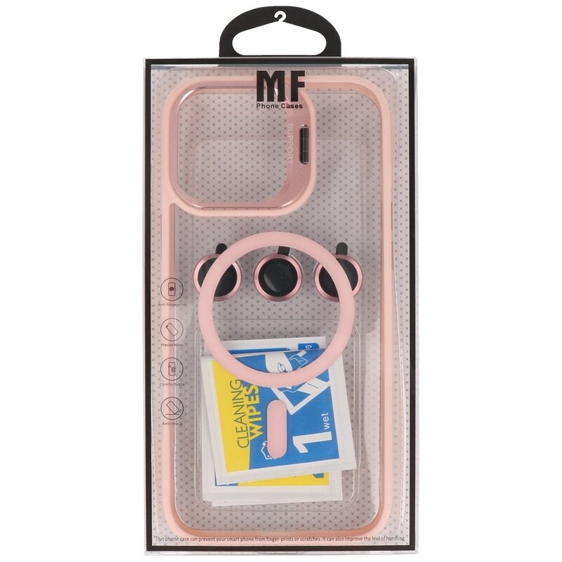 Magsafe Transparente - Funda Protectora de Cámara con Función de Pie para iPhone 16 Pro Rosa