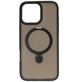 Magsafe Matte Transparent - Custodia protettiva per fotocamera con funzione di supporto per iPhone 16 Pro Max nera
