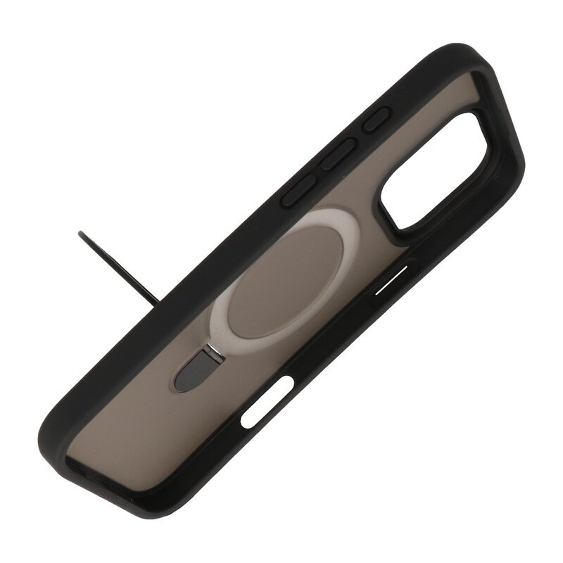 Magsafe Matte Transparent - Custodia protettiva per fotocamera con funzione di supporto per iPhone 16 Pro Max nera