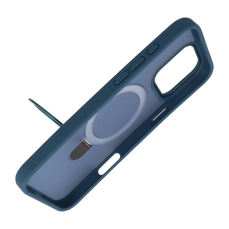 Magsafe Matt Trasparente - Custodia protettiva per fotocamera con funzione di supporto per iPhone 16 Pro Max Blu