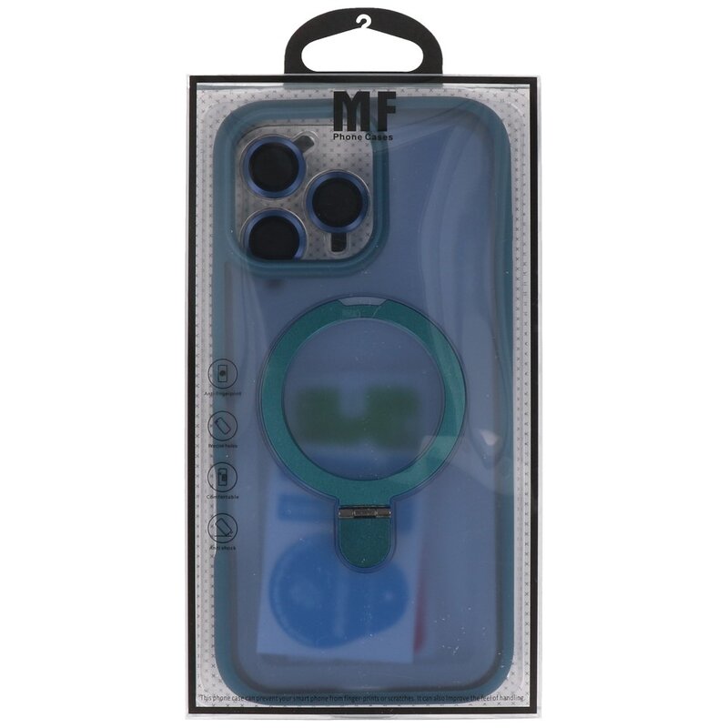 Magsafe Matt Trasparente - Custodia protettiva per fotocamera con funzione di supporto per iPhone 16 Pro Max Blu