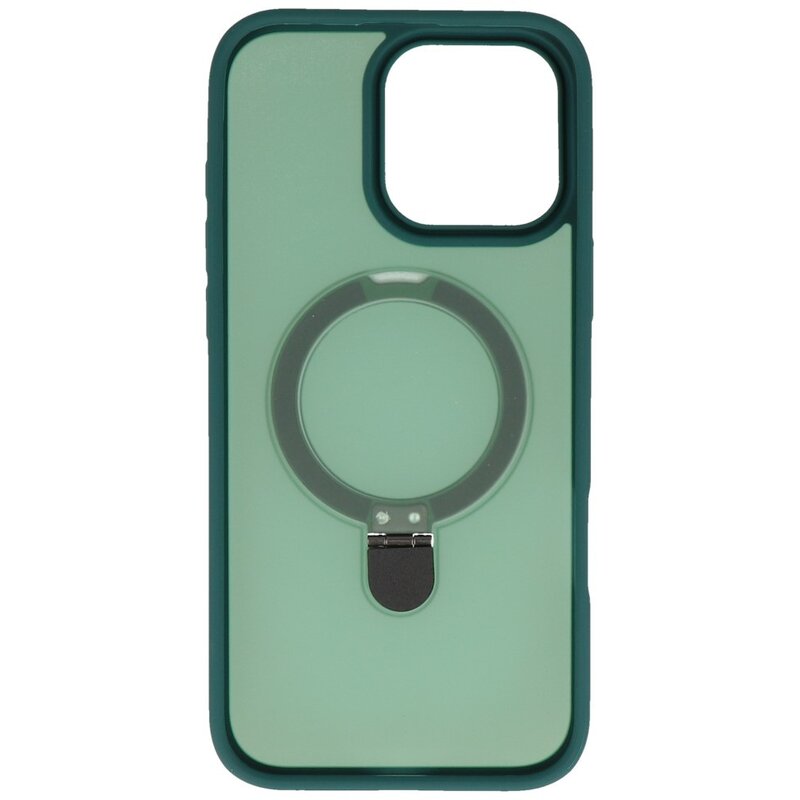 Magsafe Matte Transparent - Camera Protector Case with Standing Function for iPhone 16 Pro Max Dark Green