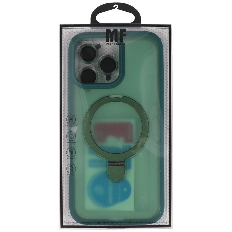 Magsafe Matte Transparent - Camera Protector Case with Standing Function for iPhone 16 Pro Max Dark Green