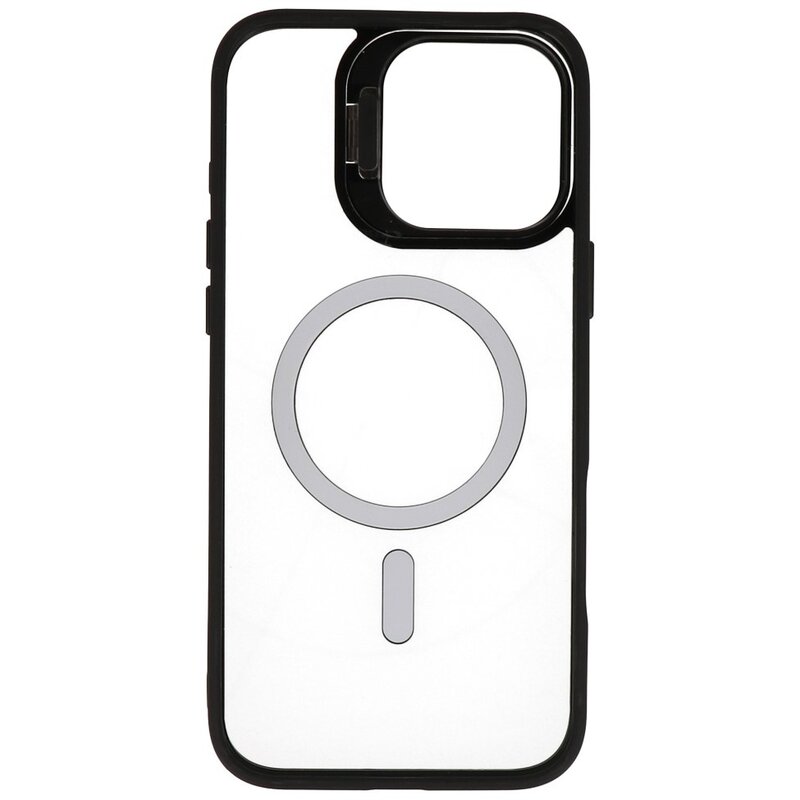 Magsafe Transparent - Kamerabeskyttende etui med stativfunktion til iPhone 16 Pro Max Sort