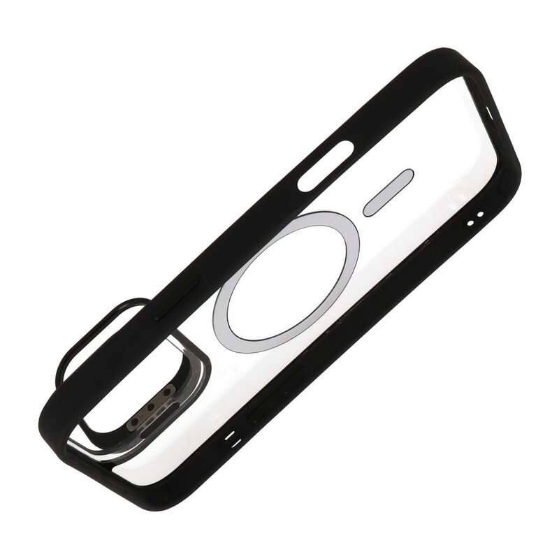 Magsafe Transparant - Camera Beschermer Case met Staande Functie voor iPhone 16 Pro Max Zwart