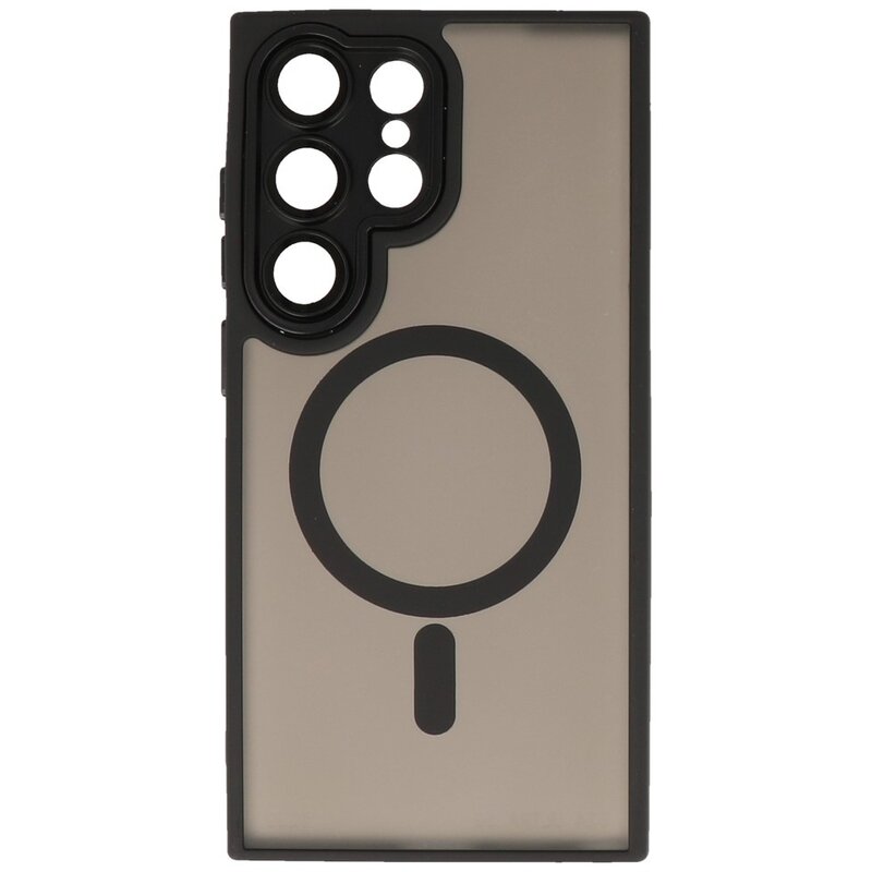 Funda Magsafe Mate-Transparente con Protector de Cámara para Samsung Galaxy S24 Ultra Negro