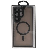 Mattransparent Magsafe-cover med kamerabeskytter til Samsung Galaxy S24 Ultra, sort