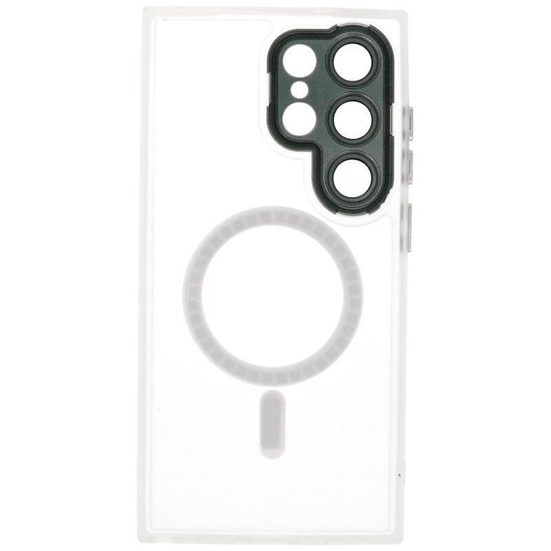 Matte-Transparent with Camera Protector Magsafe Case for Samsung Galaxy S24 Ultra White