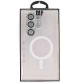 Matte-Transparent with Camera Protector Magsafe Case for Samsung Galaxy S24 Ultra White