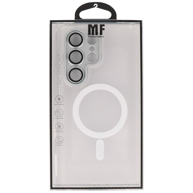 Matte-Transparent with Camera Protector Magsafe Case for Samsung Galaxy S24 Ultra White