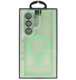 Matte-Transparent with Camera Protector Magsafe Case for Samsung Galaxy S24 Ultra Green