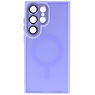 Funda Magsafe Mate-Transparente con Protector de Cámara para Samsung Galaxy S24 Ultra Púrpura