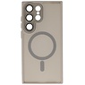Funda Magsafe Mate-Transparente con Protector de Cámara para Samsung Galaxy S24 Ultra Gris