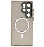 Matte-Transparent with Camera Protector Magsafe Case for Samsung Galaxy S24 Ultra Gray