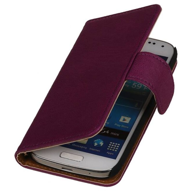 Washed Leather Bookstyle Cover for Nokia Lumia 520 Purple